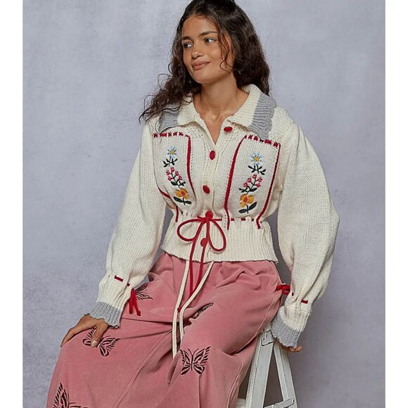 POL Gardenlace Embroidered Knit Cardigan NEW Size Various - Picture 9 of 10